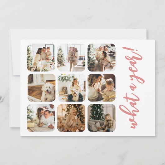 Wat een jaar 12 foto en tekst gepersonaliseerd feestdagenkaart (Voorkant)