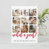 Wat een jaar 12 foto en tekst gepersonaliseerd feestdagenkaart (Staand voorkant)