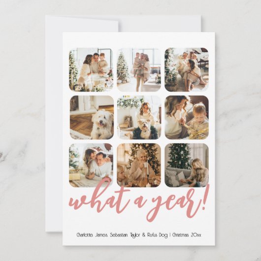 Wat een jaar 12 foto en tekst gepersonaliseerd feestdagenkaart (Voorkant)
