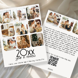 Wat een Jaar 12 Foto Tekst QR Code Persoonlijk Feestdagenkaart
