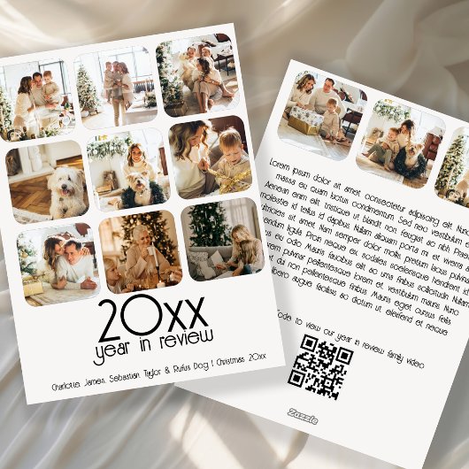Wat een Jaar 12 Foto Tekst QR Code Persoonlijk Feestdagenkaart