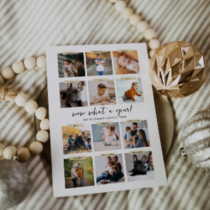 Wat een jaar 12 Fotocollage Kerstvakantie Kaart