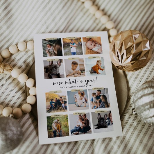 Wat een jaar | 12 Fotocollage Kerstvakantie Kaart