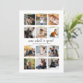 Wat een jaar | 12 Fotocollage Kerstvakantie Kaart (Staand voorkant)