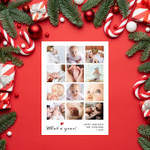 Wat een jaar 12 Fotocollage Nieuwe Baby Kerstmis Feestdagenkaart