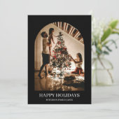 Wat een jaar 12 foto's Christmas Minimalist Modern Feestdagenkaart (Staand voorkant)