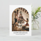 Wat een Jaar 12 Foto's Kerst Minimalist Feestdagenkaart (Staand voorkant)