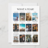 Wat een Jaar 12 Foto's Kerst Minimalist Feestdagenkaart (Achterkant)