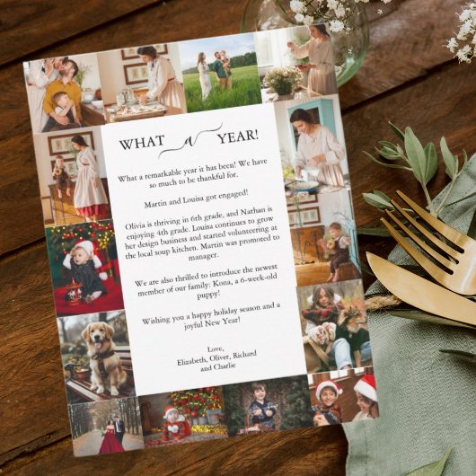 Wat een jaar 14e fotocollage Vrolijk Kerstfeest Feestdagenkaart