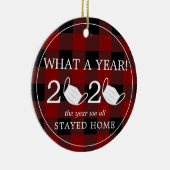 Wat een jaar 2020 papierrol Rood Pset Foto Keramisch Ornament (Rechts)