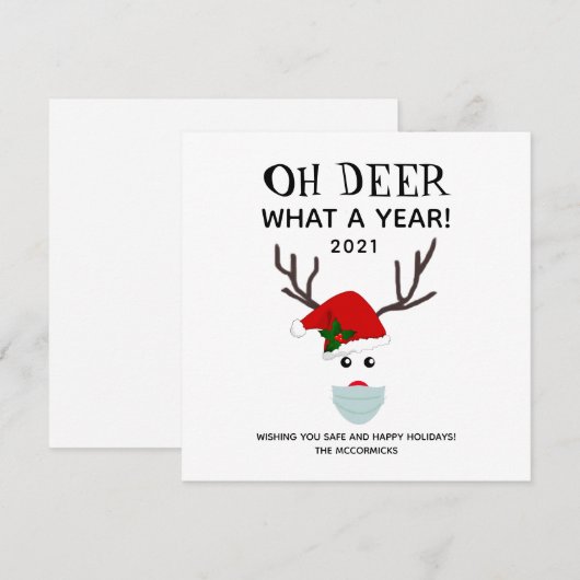 Wat een jaar 2021 grappig kerstGezegde  Feestdagenkaart (Voorkant / Achterkant)