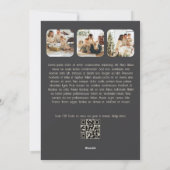 Wat een Jaar 4 Foto Tekst QR Code Persoonlijk Feestdagenkaart (Achterkant)