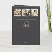 Wat een jaar 6 foto tekst QR-code gepersonaliseerd Feestdagen Kaart (Achterkant)