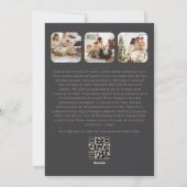 Wat een jaar 6 foto tekst QR-code gepersonaliseerd Feestdagenkaart (Achterkant)