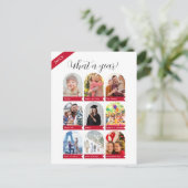 Wat een jaar, 9 foto collage Familieansichtkaart Feestdagenkaart (Staand voorkant)
