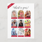 Wat een jaar, 9 foto collage Familieansichtkaart Feestdagenkaart (Voorkant)