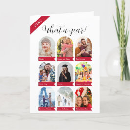 Wat een jaar, 9 foto collage Vakantie Kaart