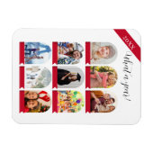 Wat een jaar, 9 foto collage Vakantie Kaart Magneet (Horizontaal)