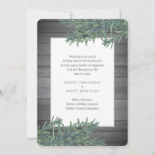 Wat een jaar! 9 Foto Kerstmis Greenery & Wood Feestdagenkaart (Achterkant)