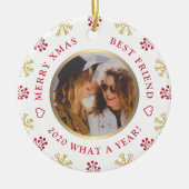 Wat een jaar beste kerstmis 2020 keramisch ornament (Voorkant)