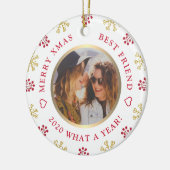 Wat een jaar beste kerstmis 2020 keramisch ornament (Links)