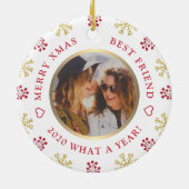 Wat een jaar beste kerstmis 2020 keramisch ornament (Achterkant)