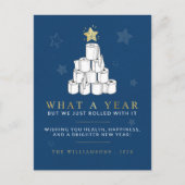 Wat een jaar durende papieren kerstperiode feestdagenkaart (Voorkant)