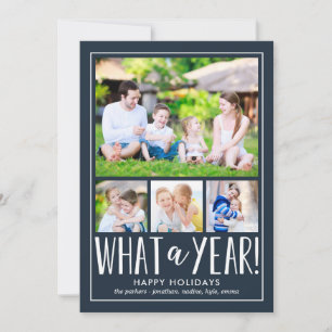 Wat een jaar EDITABLE COLOR Holiday Photo Card Feestdagenkaart