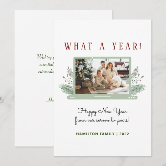 Wat een jaar! Eenvoudige 'Covid New Year' fotofees (Voorkant / Achterkant)