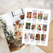 Wat een jaar Eenvoudige fotocollage kerstkaart Kaart