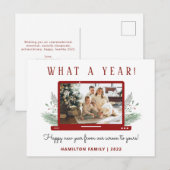 Wat een jaar Elegant Covid Nieuwjaar Fotogroet Briefkaart (Voorkant / Achterkant)