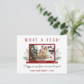 Wat een jaar Elegant Covid Nieuwjaar Fotogroet Briefkaart (Staand voorkant)
