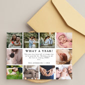 Wat een jaar Elegant Minimalist 10 fotocollage Feestdagenkaart