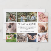 Wat een jaar Elegant Minimalist 10 fotocollage Feestdagenkaart (Voorkant)