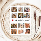 Wat een jaar Familie Fotocollage Hart Feestdagenkaart