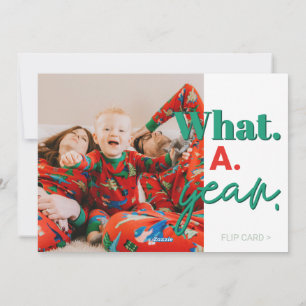 Wat een jaar familie kerstvakantie fotokaart feestdagenkaart