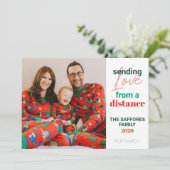 Wat een jaar Familie Kerstvakantie Fotokaart Feestdagenkaart (Staand voorkant)