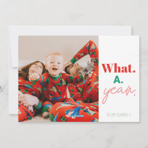 Wat een jaar familie kerstvakantie fotokaart feestdagenkaart