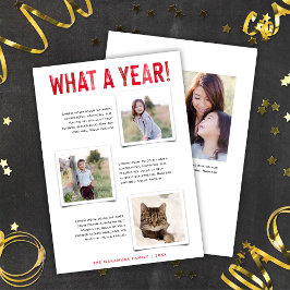 Wat een jaar! Familie Nieuwsbrief Nieuwjaar Foto Feestdagenkaart