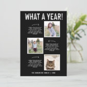 Wat een jaar! Familie Nieuwsbrief Nieuwjaar Zes Fo Feestdagenkaart (Staand voorkant)