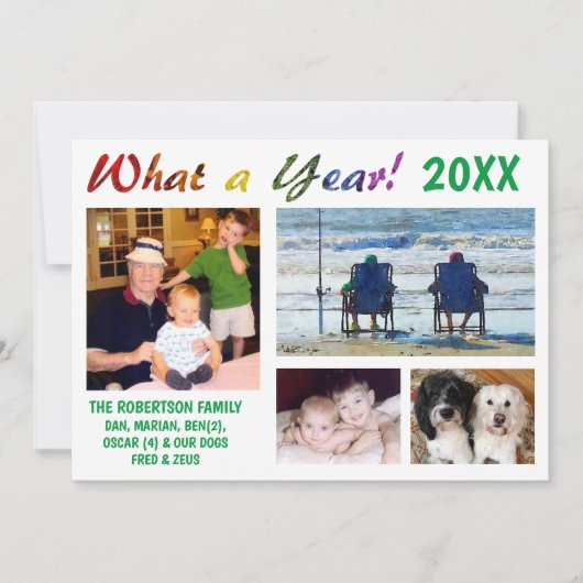 Wat een jaar! Familie vakantie Kaart (Voorkant)