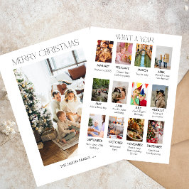 Wat een jaar familiefoto collage kerstkaart kaart