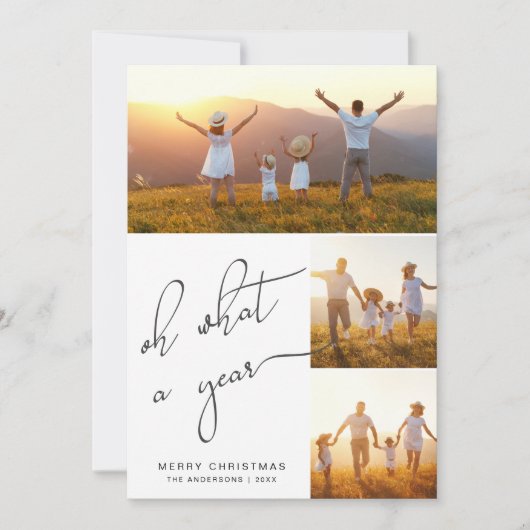 Wat een jaar feestelijke kerstfeestdag nieuwjaar feestdagenkaart (Voorkant)