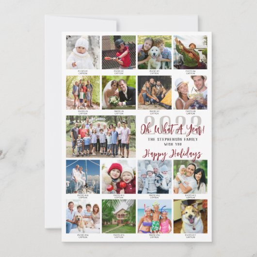 Wat een jaar foto collage bijschriften 2024 Agenda Feestdagenkaart (Voorkant)