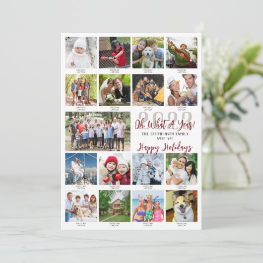 Wat een jaar foto collage bijschriften 2024 Agenda Feestdagenkaart (Staand voorkant)