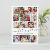 Wat een jaar foto collage feestdagenkaart (Staand voorkant)