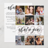 Wat een jaar foto-collage feestdagenkaart (Voorkant / Achterkant)