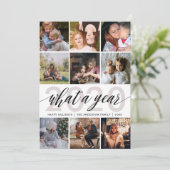 Wat een jaar foto-collage feestdagenkaart (Staand voorkant)
