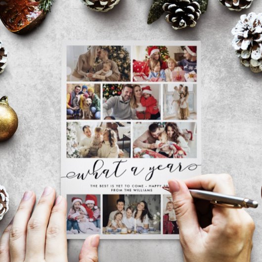 Wat een jaar foto collage feestdagenkaart