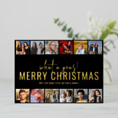 Wat een jaar! Foto collage | Kerstmis Folie Feestdagenkaart (Staand Voorkant)